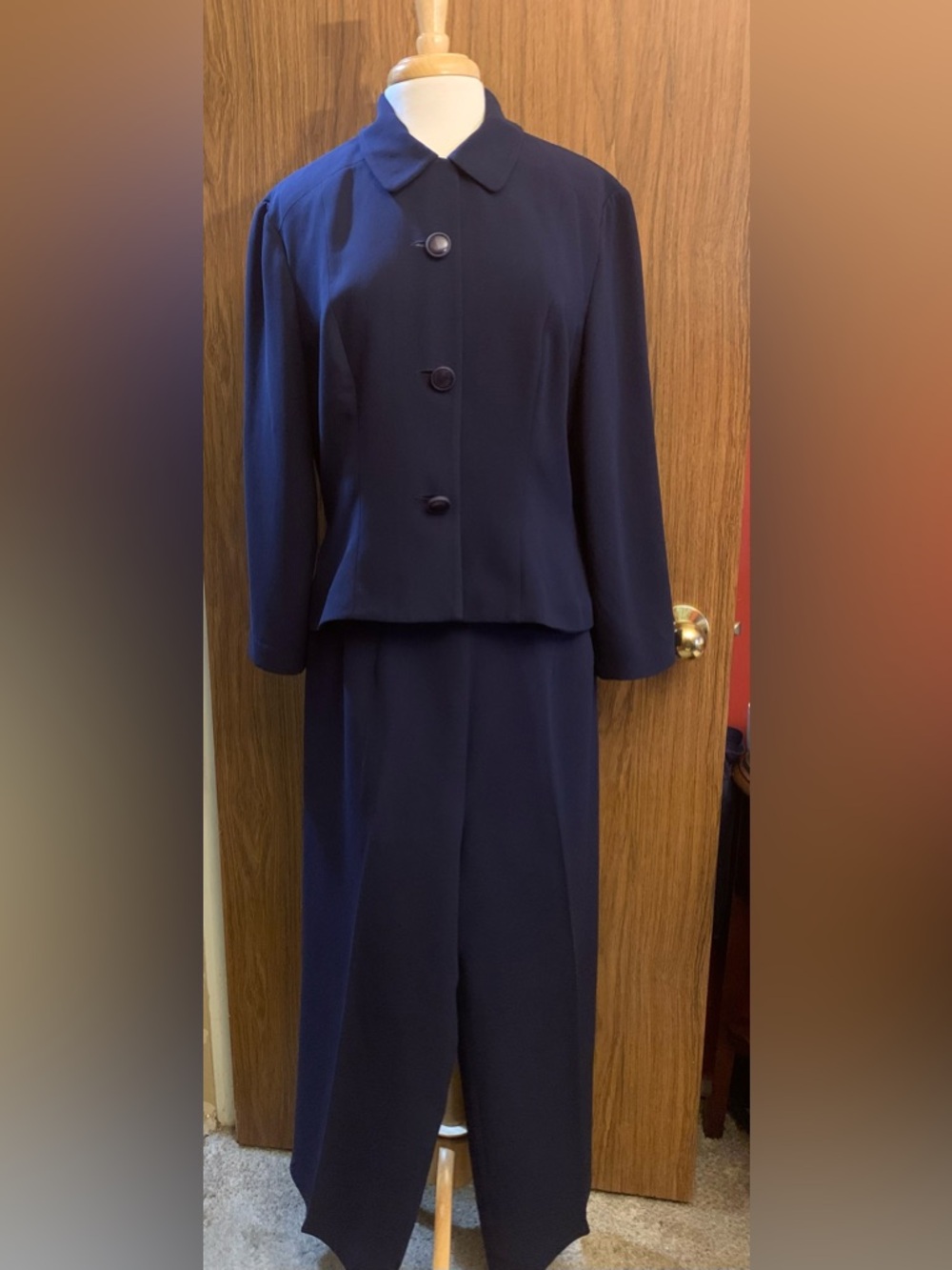 Donna Morgan Navy Two-Piece Pantsuit